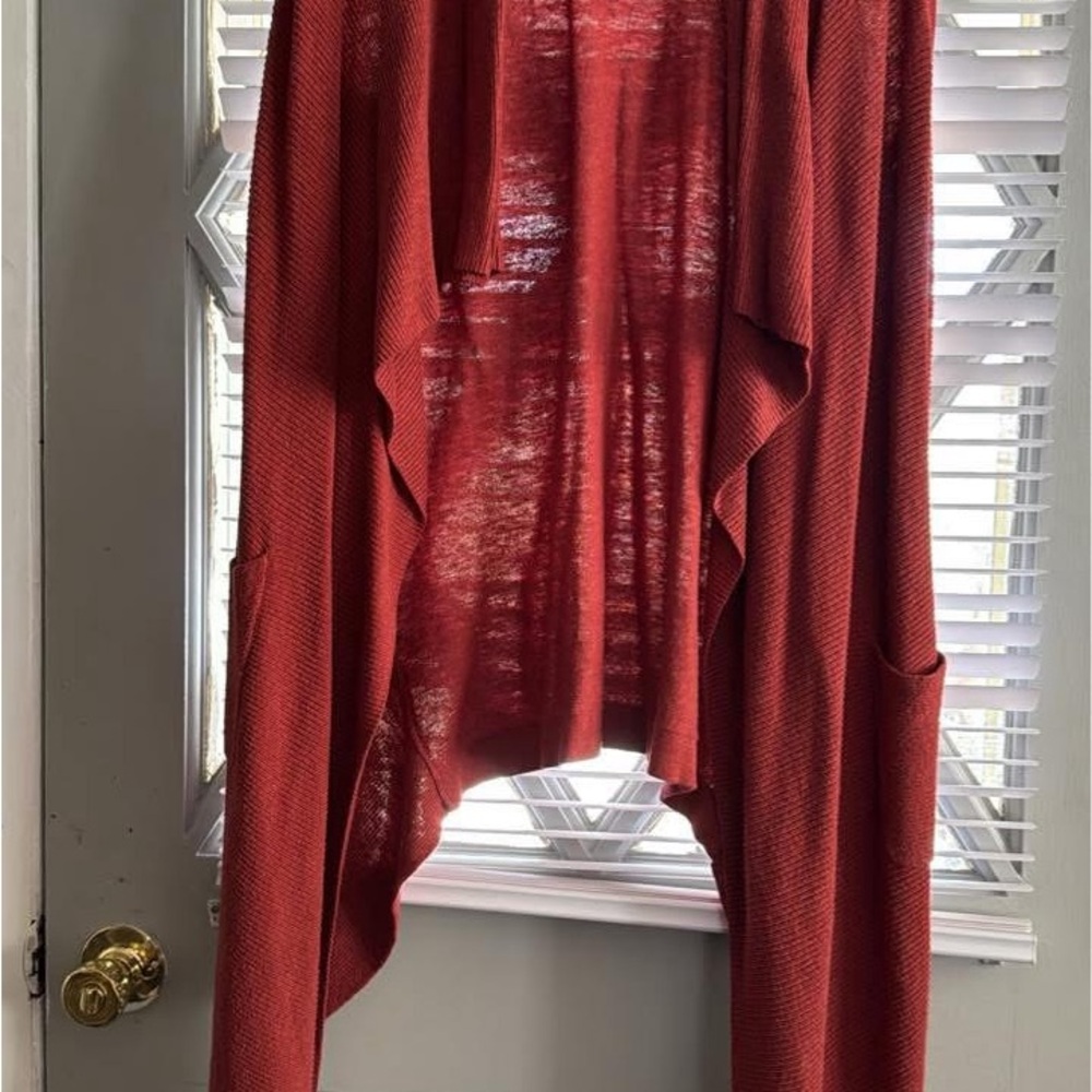 Burgundy Waterfall Cardigan with Soft Drape